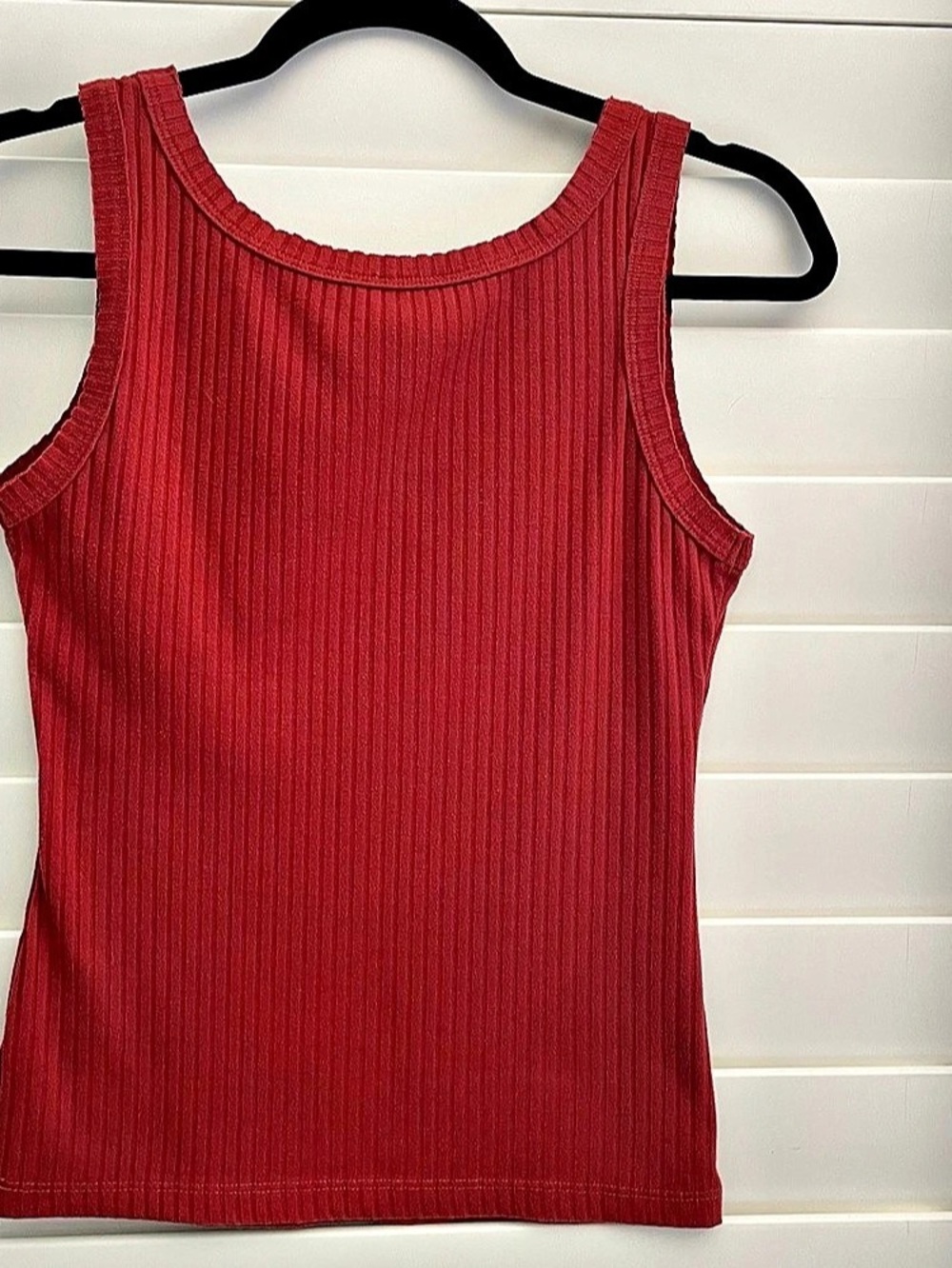 Intimately Free People Ribbed Scoop Neck Tank Top Crimson Red XS/S